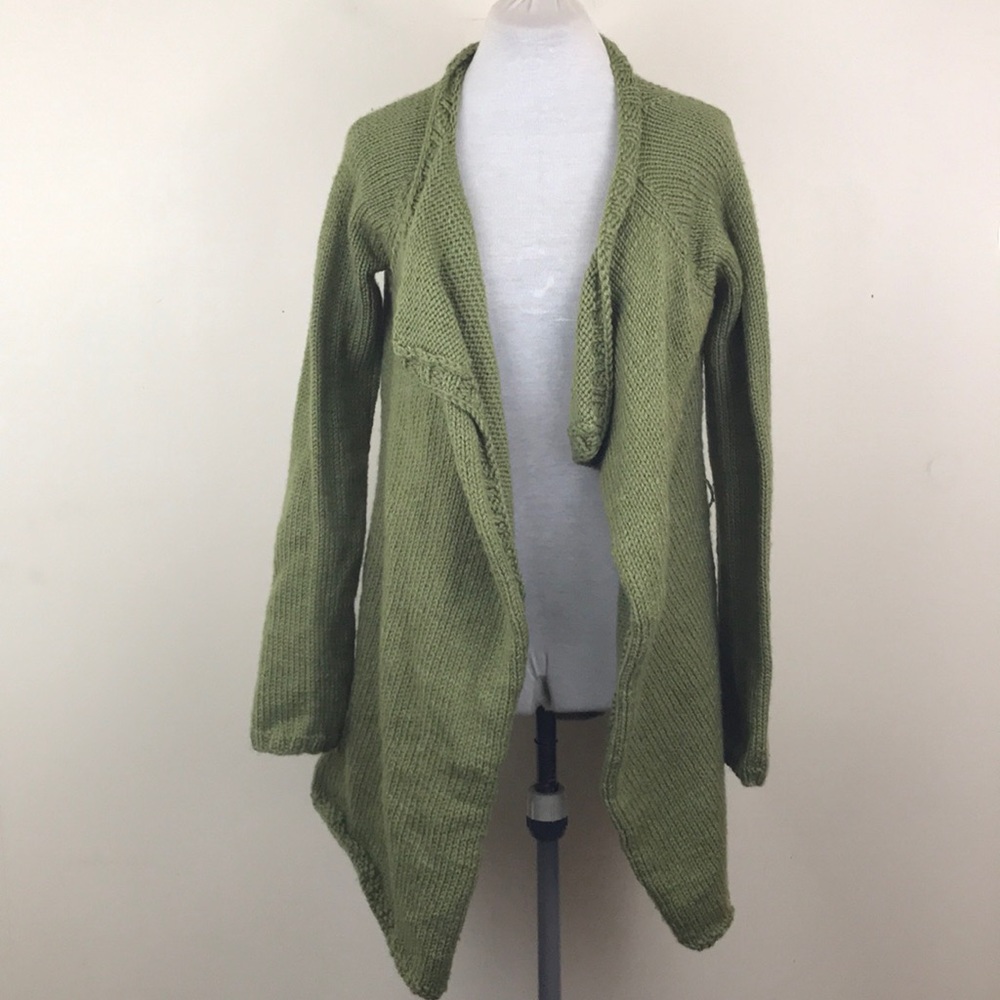 NWOT Lewis Knits Open Hand Knit Cardigan Tie Waist